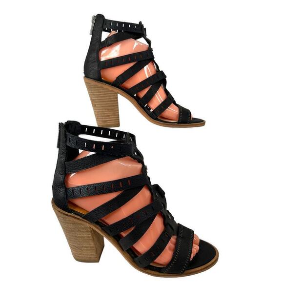 DOLCE VITA the Lain Block Heel Leather Sandal in Black Women's Size 7 - Picture 4 of 12